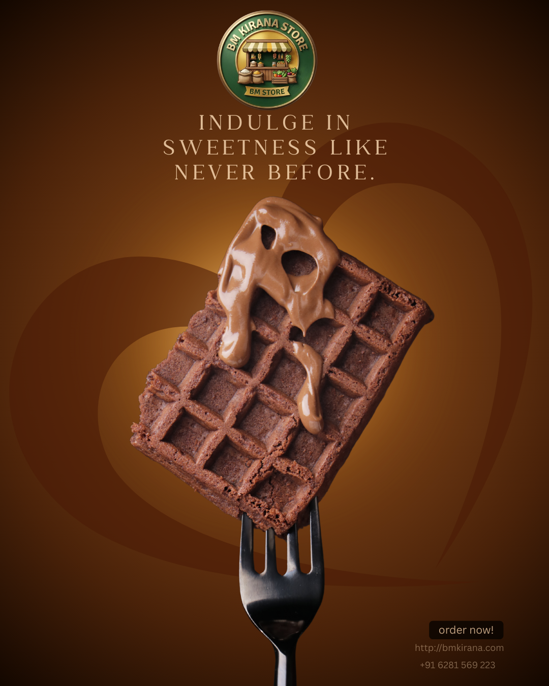 Brown and Yellow Minimal Chocolate Waffle Instagram Post